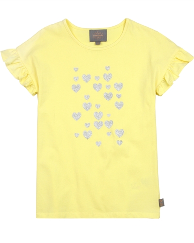 Creamie Girl's T-shirt with Flounce Sleeves