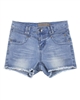 Creamie Girl's Denim Shorts with Frayed Hem in Blue