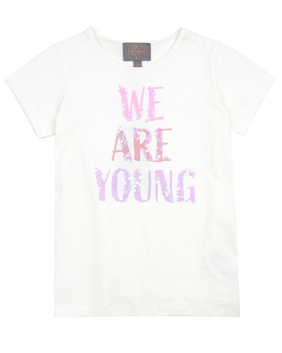 Creamie Girl's We Are Young T-shirt in White