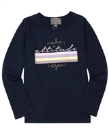 Creamie Girl's T-shirt with Logo Graphic in Navy
