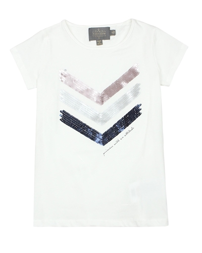 Creamie Girl's T-shirt with Sequin Arrows