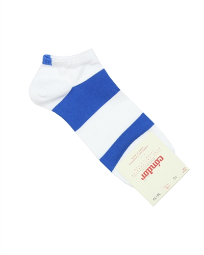 CONDOR Boys' Athletic Striped Trainer Socks White/Blue