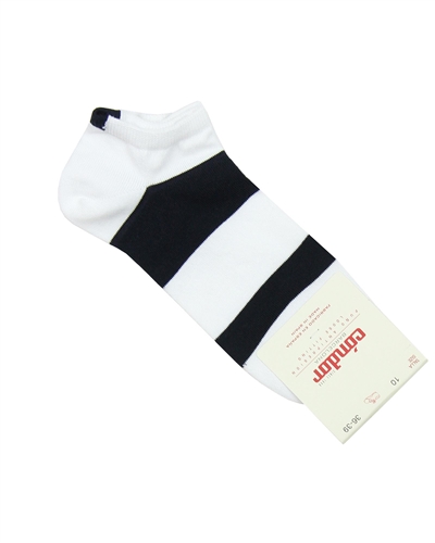 CONDOR Boys' Athletic Striped Trainer Socks White/Black