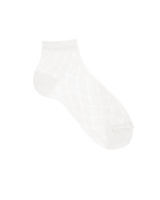 CONDOR Girls' Openwork Ankle Socks in White