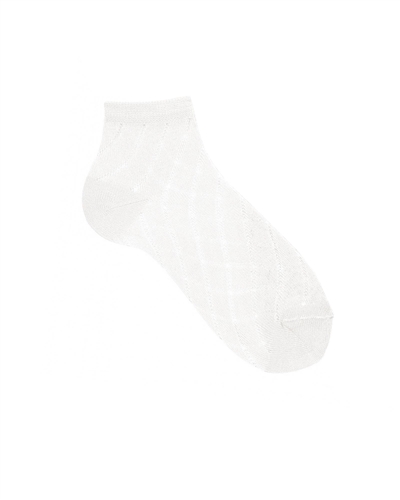 CONDOR Girls' Openwork Ankle Socks in White