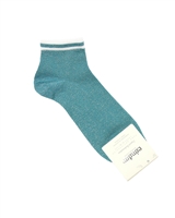 CONDOR Girls' Shiny Ankle Socks in Turquoise