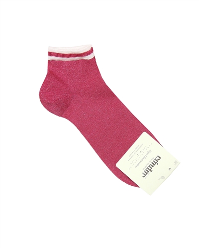 CONDOR Girls' Shiny Ankle Socks in Red