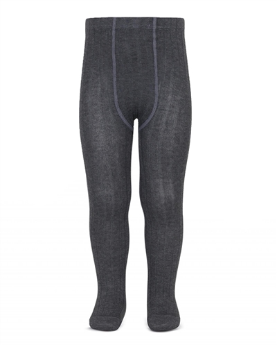 CONDOR Girls' Basic Rib Tights in Anthracite