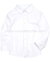 Deux par Deux Boys' Basic Dress Shirt White Aristo Kids