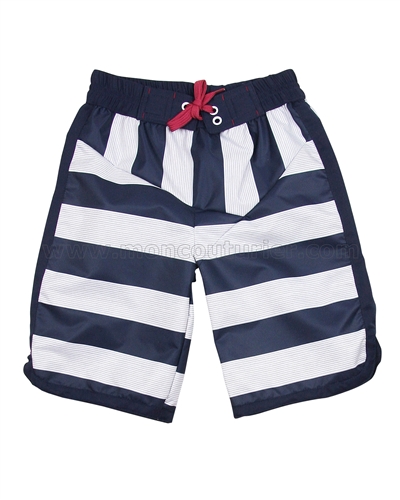 Deux par Deux Boys SStriped Surfer Shorts