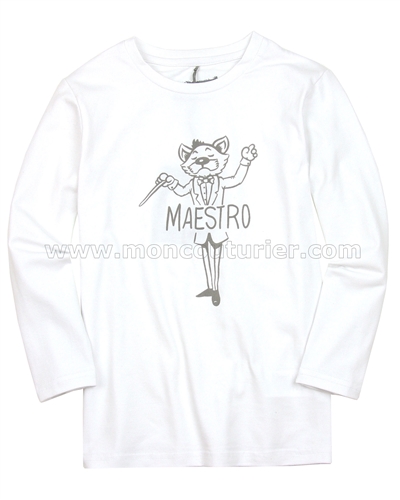 Deux par Deux White T-shirt with Print Maestro!