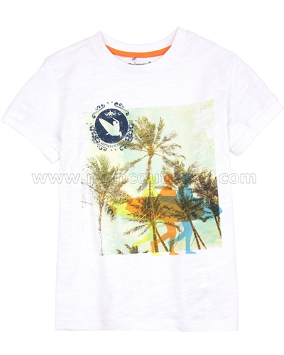 Deux par Deux White T-shirt with Print Surf Away