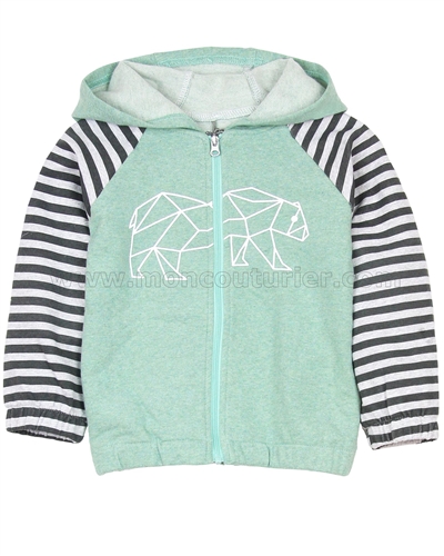 Deux par Deux Hooded Cardigan Soft Eyes