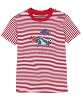 Deux par Deux Red Striped T-shirt I Believe I Can Fly