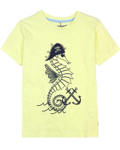 Deux par Deux Printed T-shirt in Yellow Only Pirates Allowed