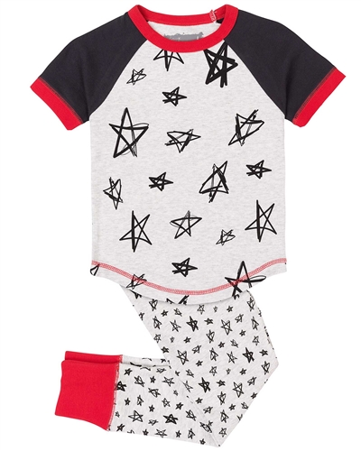 Deux par Deux Star Print Pant and T-shirt Pyjamas Set