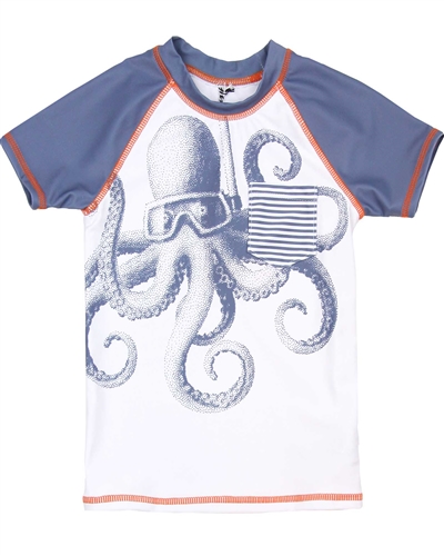 Deux par Deux Rash Guard T-shirt with Octopus Print Playa Del Mar