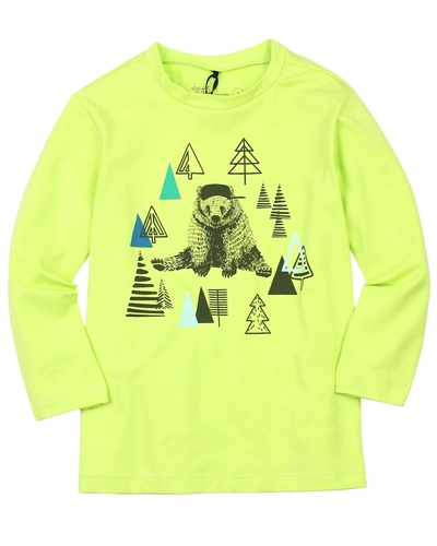 Deux par Deux Boys T-shirt with Bear and Forest Print Forest Fest