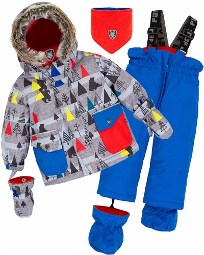 Deux par Deux Little Boys' 2-Piece Snowsuit Forest Exploration