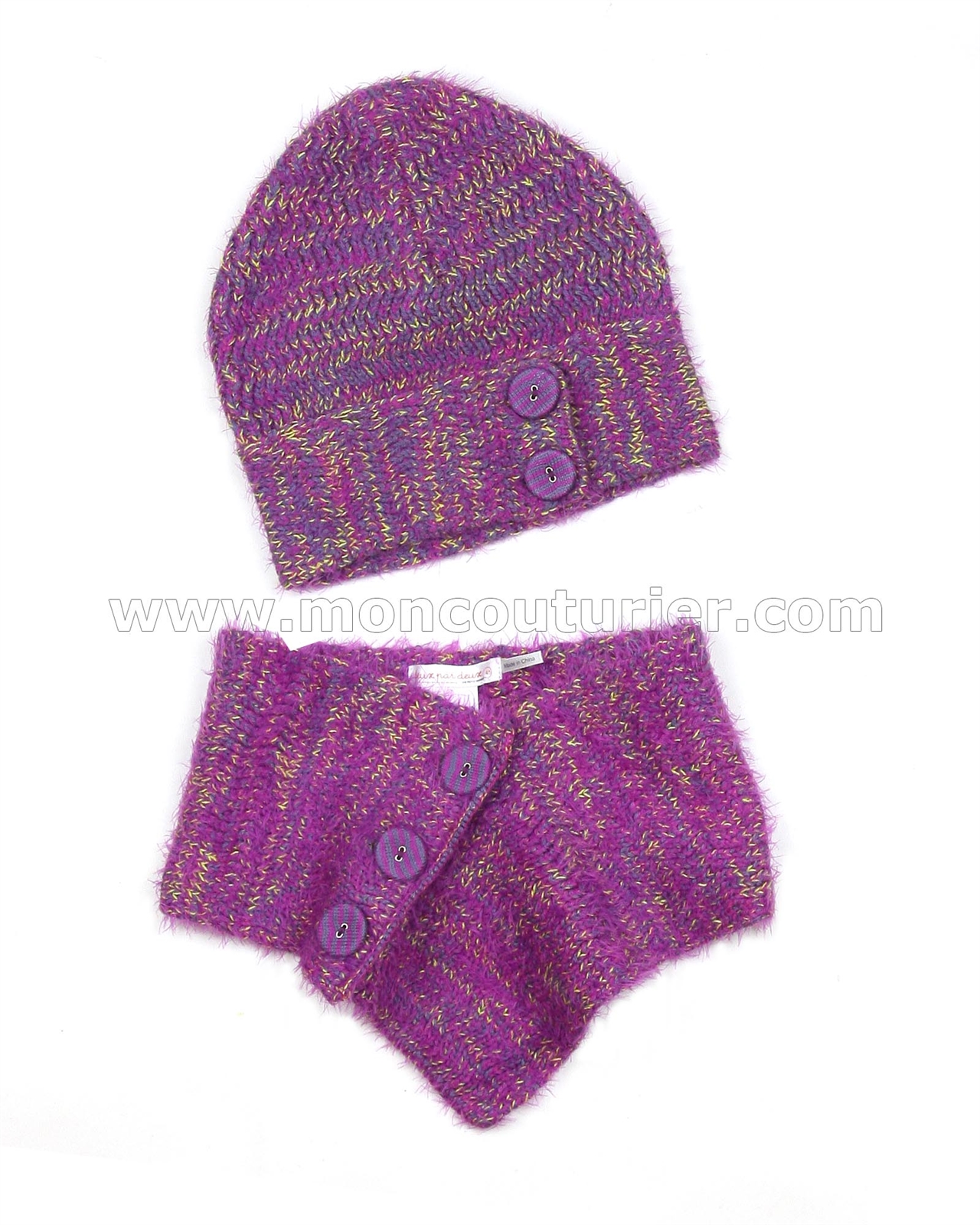 Sizes 6-14 Le Chic Girl's Hat and Scarf Set in Navy
