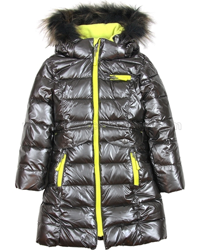 Deux par Deux Puffer Coat Gray
