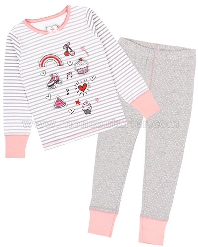Deux par Deux Stripe and Dots Pants Pyjamas Set
