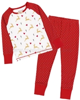 Deux par Deux Red Christmas Pyjamas Set