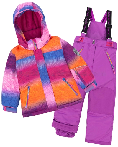 Deux par Deux Girls' 2-Piece Snowsuit Snow Sunset Purple