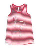 Deux par Deux Striped Tank Top Flamingo Edit