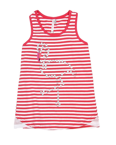 Deux par Deux Striped Tank Top Flamingo Edit