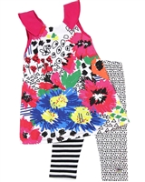Deux par Deux Floral Print Tunic and Leggings Set So Safari
