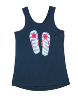 Deux par Deux Navy Tank Top High Style at Low Tide