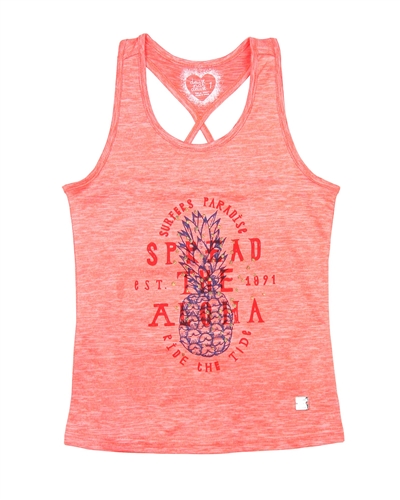 Deux par Deux Coral Tank Top Cold Press Fashion