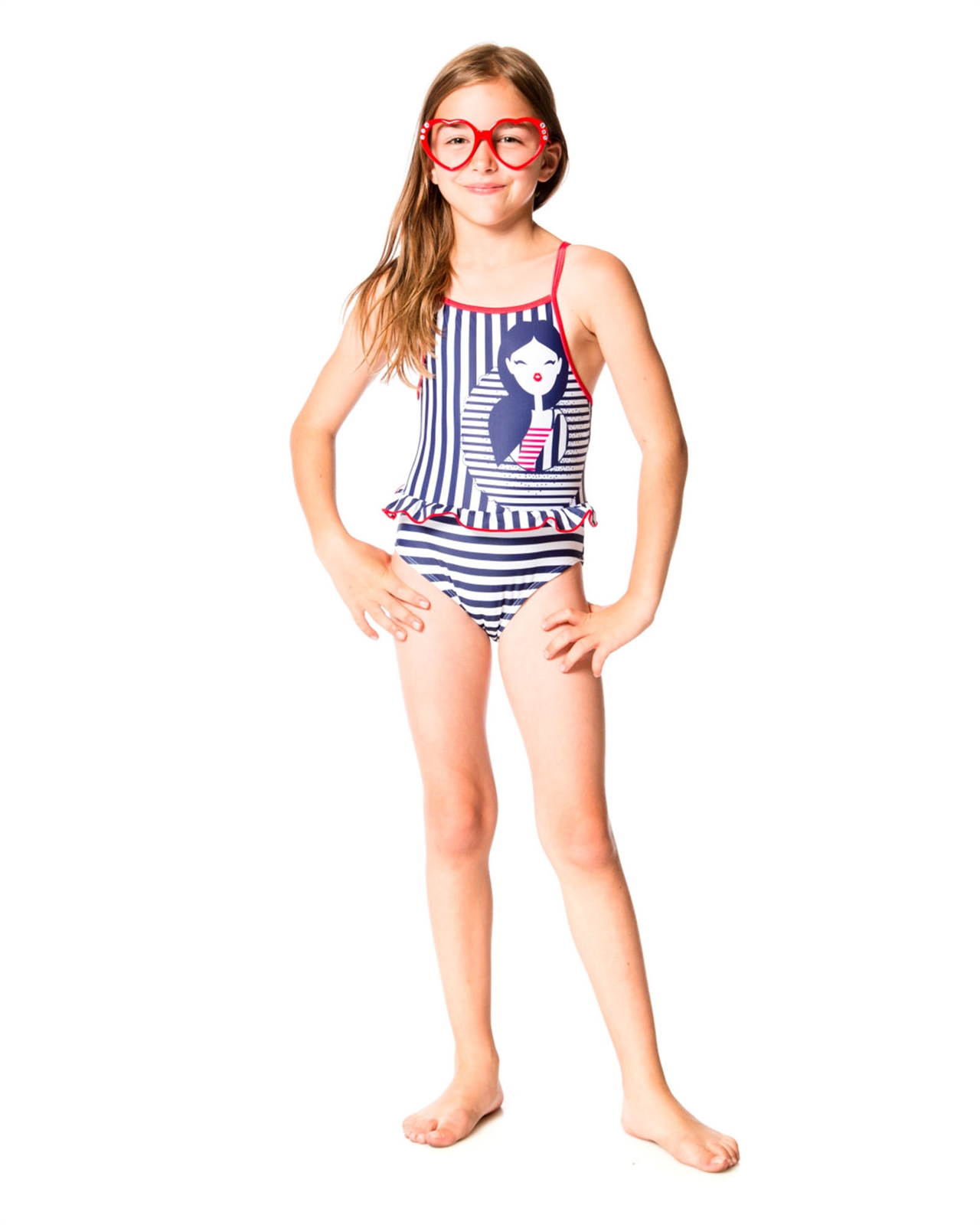 Deux par Deux Girls Striped One-piece Swimsuit Coast to Coast Sizes 4-12 