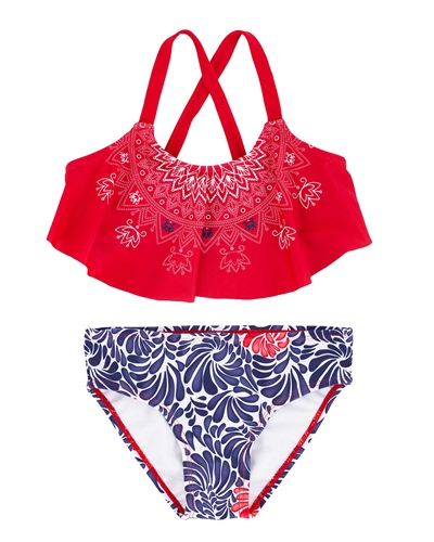 Deux par Deux Flare Top Swimsuit Playa Del Mar