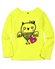 Deux par Deux Yellow Top with Print Owl You Need is Love