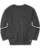 Deux par Deux Top with Bell Sleeves Black and White