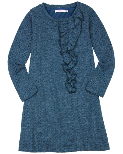 Deux par Deux Dress with Ruffle in Teal Girls Night Out