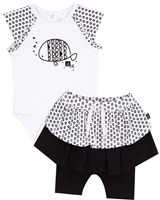 Deux par Deux Bodysuit and Leggings Set in White Milky Baby