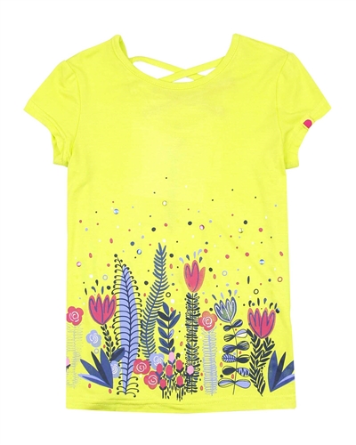 Deux par Deux T-shirt with Print in Yellow Flower Fields