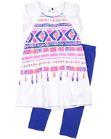 Deux par Deux White Tunic and Leggings Set Coco Palms