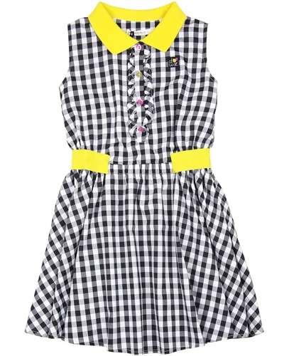 Deux par Deux Plaid Dress with Collar Zest of Lemon
