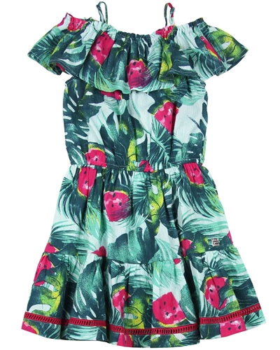 Deux par Deux Dress with Shoulder Valance The Cockatoo Edit
