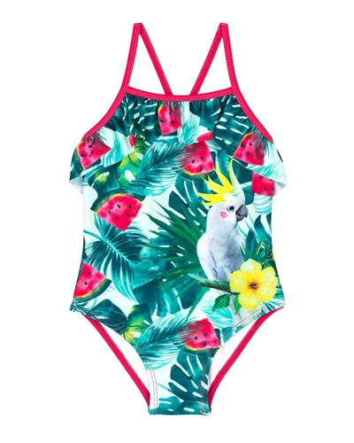 Deux par Deux One-piece Swimsuit with Cockatoo Print Splish Splash