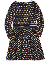 DEUX PAR DEUX Girls' Printed Jersey Dress Pompom Girls, Sizes 3-12