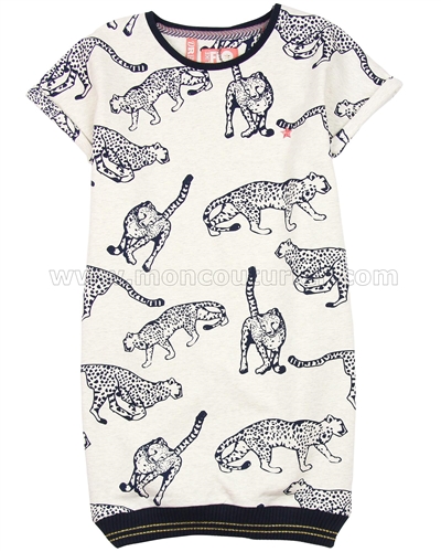 Dress Like Flo Cheetah Print Sweatshirt Dress
