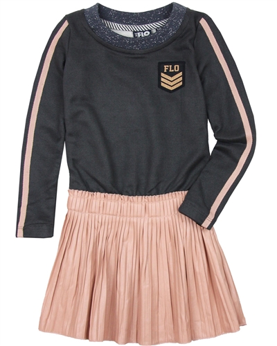 Dress Like Flo Sweatshirt Dress with Pleather Skirt