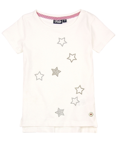 Dress Like Flo T-shirt with Stars in White