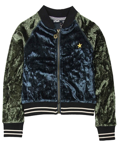 Dress Like Flo Crushed Velvet Bomber Jacket