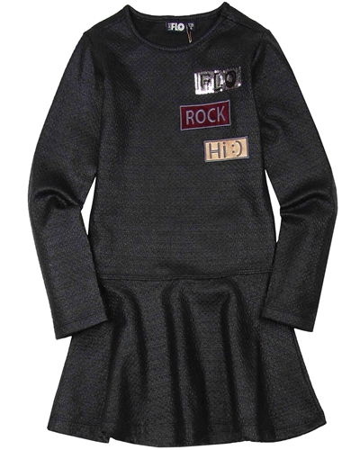 Dress Like Flo Drop Waist Jacquard Dress
